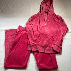 Y2K Inspired Hot Pink Tracksuit Womens Medium 2-Piece Set